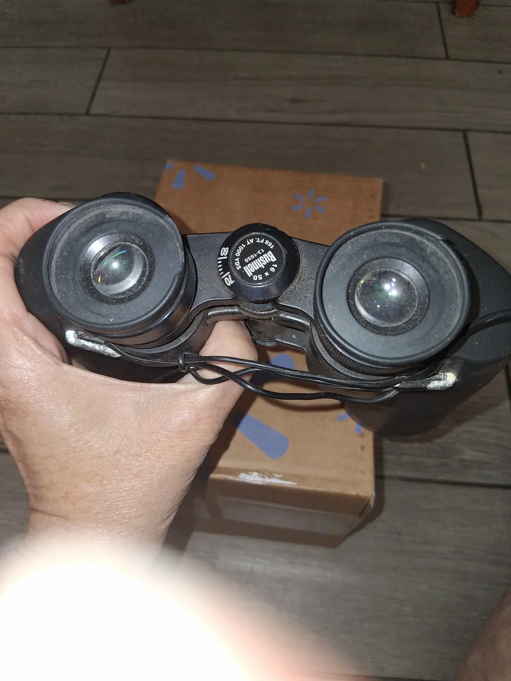 Compact Black Binoculars with Central Focus Wheel
